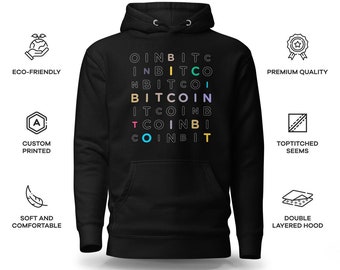 Bitcoin R01.23 Premium Hoodie | Bio-Kleidung für Krypto- und NFT-Enthusiasten | Bitcoin (BTC) Merch | Hochwertige umweltfreundliche Materialien