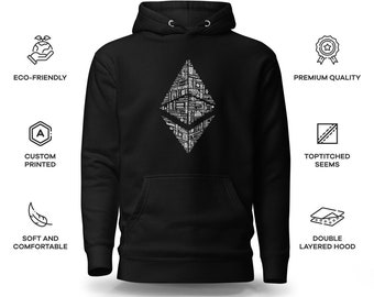 Ethereum C.23 Premium Hoodie | Organic Apparel for Crypto and NFT Enthusiasts | Ethereum (ETH) Merch | Quality Eco-friendly Materials