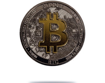 Blacked Bitcoin (BTC) Physical Crypto Coin by Cryptochips | Best Selling Cryptocurrency Collectables | Quality Bitcoin Merch| Bitcoin Art