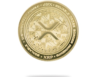 XRP (Ripple) Pièce de crypto-monnaie physique par Cryptochips | Objets de collection de crypto-monnaie les plus vendus | Cadeau XRP Merch de haute qualité pour lui