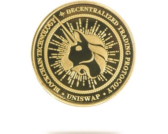 Uniswap (UNI) Physische Krypto Münze von Cryptochips | Meistverkaufte Kryptowährung Sammlerstücke | Hochwertiges Uniswap Merch | Auf jeden Fall Geschenk