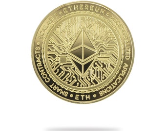Ethereum (ETH) 2022 Ed Physical Crypto Coin by Cryptochips | Best Selling Cryptocurrency Collectables | Ethereum Merch | Gift For Him