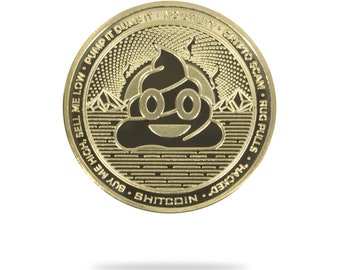 Shitcoin (SHIT) Physische Kryptowährung Münze von Cryptochips | Sammlerstück Crypto You Can HODL | Geschenk für Ihn