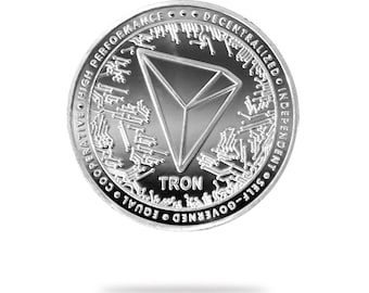 Tron (TRX) Physische Krypto Münze von Cryptochips | Sammelbare Kryptowährung You Can HODL | Geschenk für Ihn