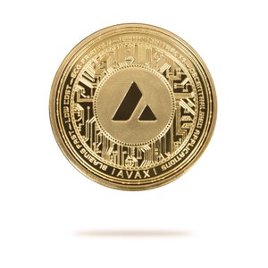 Avalanche (AVAX) Pièce cryptographique physique par Cryptochips | Objets de collection de crypto-monnaie les plus vendus | Qualité Avalanche Merch | Cadeau pour lui