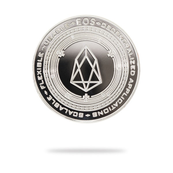 EOS Physische Krypto Münze von Cryptochips | Sammelbare Kryptowährung You Can HODL | Geschenk für Ihn