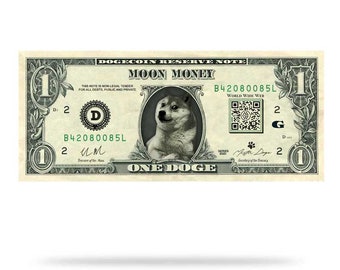 Etiqueta engomada de vinilo Doge Dollar de Cryptochips (juego de 10) / Dogecoin Merch de alta calidad / Doge Gift