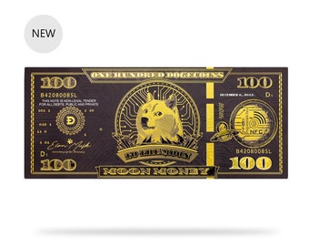 Dogecoin (DOGE) Moon Money | Custom Programmable Physical Crypto Cash | Personalized Doge Merch | Cold Storage Wallet | Doge Art