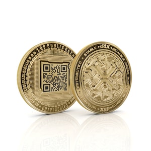 Moneda XRP QR / Moneda criptográfica grabada con láser personalizada por Cryptochips / Regalo personalizado o artículo de coleccionista para entusiastas de las criptomonedas