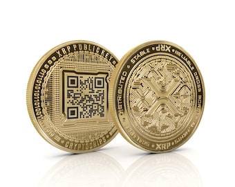 XRP QR Coin | Custom Laser Engraved Crypto Coin by Cryptochips | Personalized Gift or Collectors Item For Crypto Enthusiasts