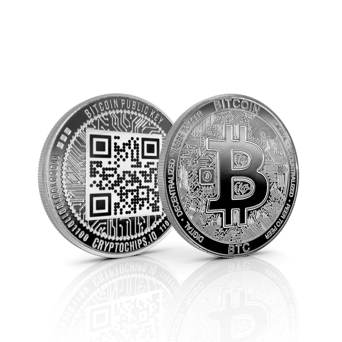 Custom Bit Bitcoin Bitcoin (BTC) QR Coin | Custom Laser Engraved Crypto Coin by ...