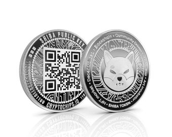 Shiba Inu (SHIB) QR Coin | Custom Laser Engraved Crypto Coin by Cryptochips | Personalized Gift or Collectors Item For Crypto Enthusiasts