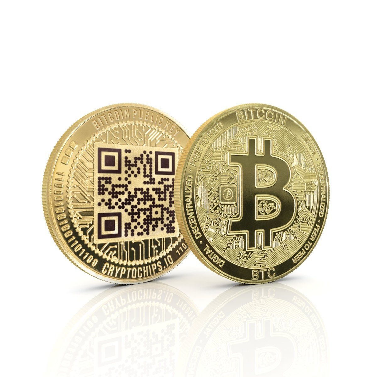 Bitcoin (BTC) QR Coin | Custom Laser Engraved Crypto Coin by