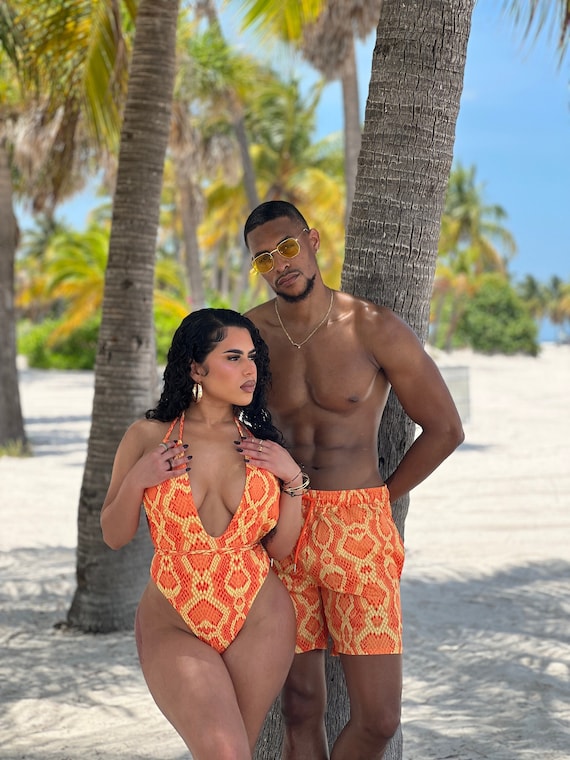 His Hers Matching Swimsuits Baecation Couples Matching Swimsuits