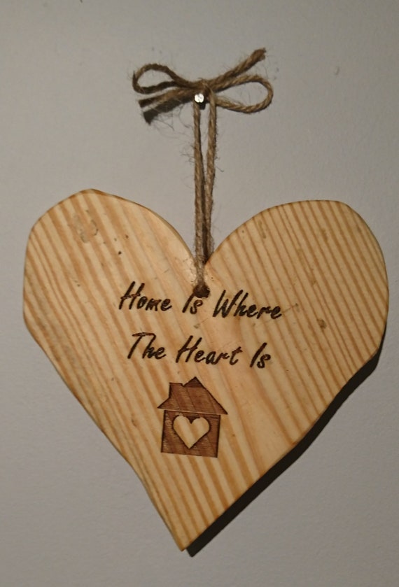 Home Is Where The Heart Is Love Heart Plaque Etsy
