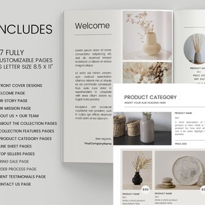 Wholesale Line Sheet Template: Editable Canva Product Catalog (US Letter) image 2