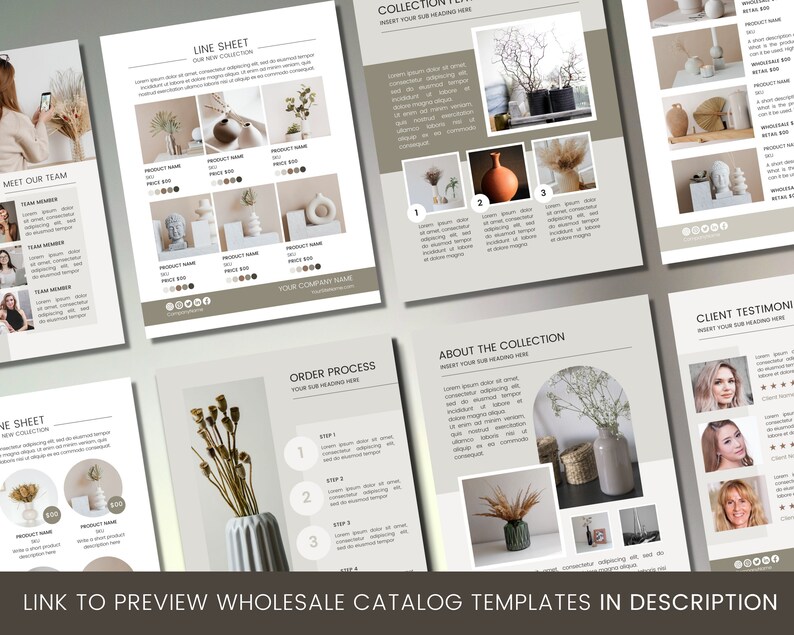 Wholesale Line Sheet Template: Editable Canva Product Catalog (US Letter) image 3