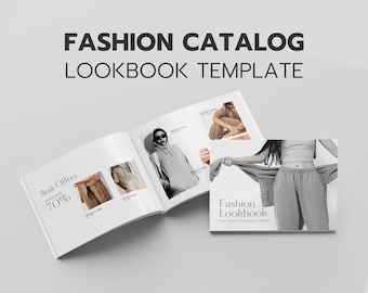 Plantilla de revista de lookbook de moda: tamaño carta (Canva) (descarga digital)