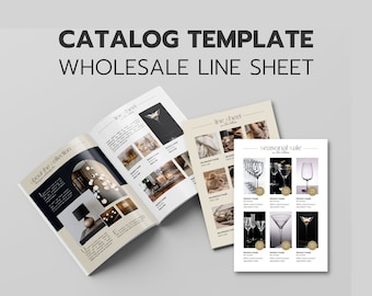 Wholesale Line Sheet Product Catalog Template | Canva Editable Pricing Guide