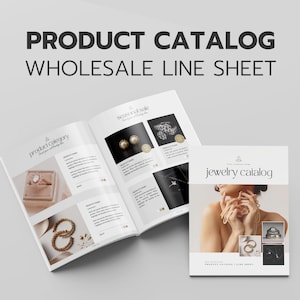 Jewelry Catalog | Line Sheet Template | Wholesale Product Catalog | Editable Gift Guide Template Canva