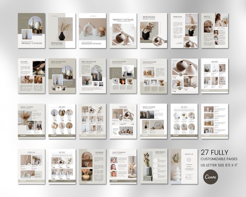 Wholesale Line Sheet Template: Editable Canva Product Catalog (US Letter) image 8