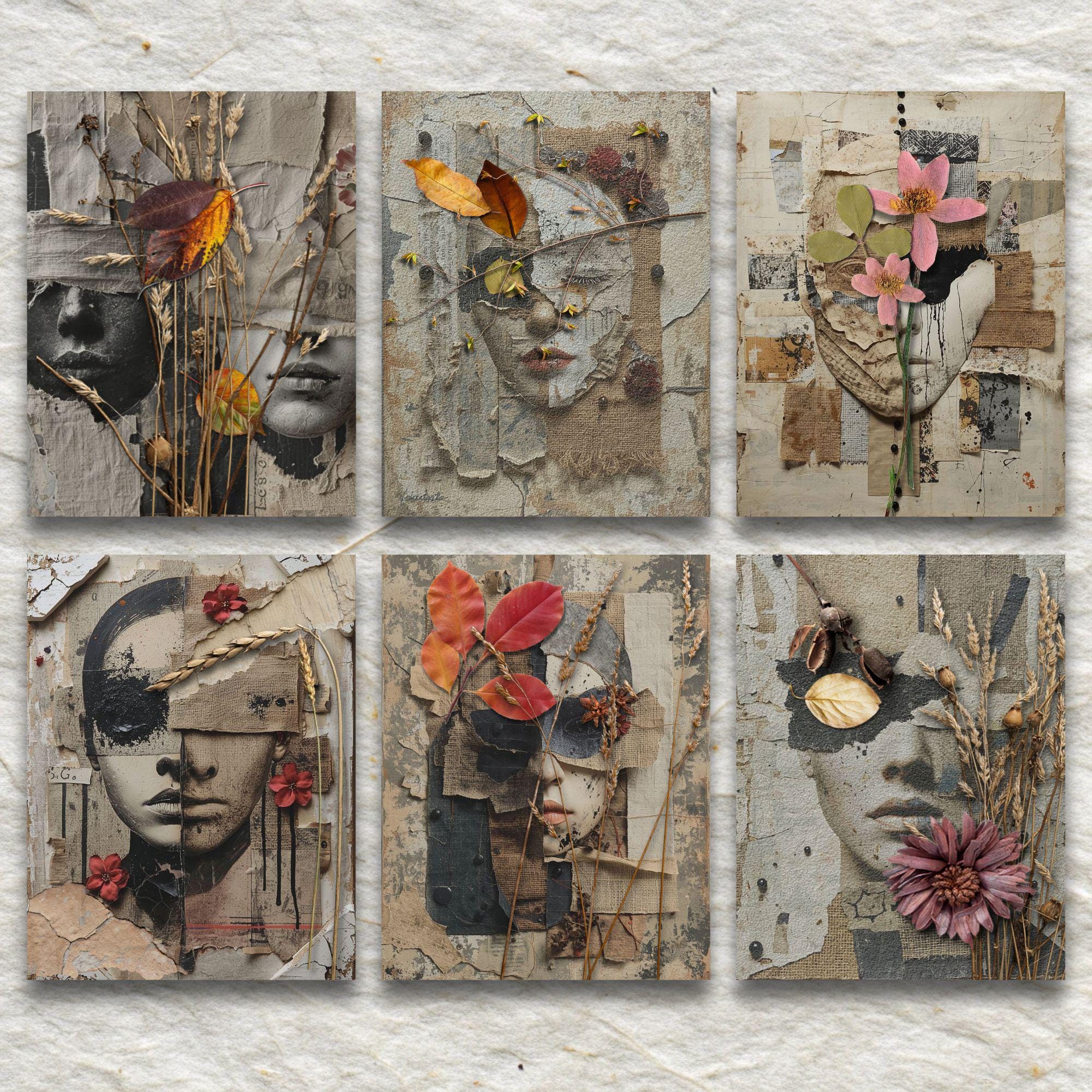 Surreal Face Collage Art, Digital Textures With People, Mixed Media ...
