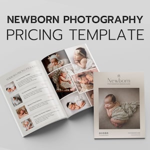 Newborn Photography Canva Templates, Pricing Guide, Client Welcome Packet, Price List, Baby Photo Session Catalog, Editable Marketing book