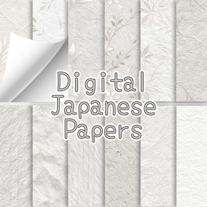 Digitales Washi & Mulberry Papier | Reis Textur | Dekorative japanische nahtlose Dateien Sofort-Download