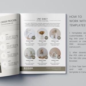 Wholesale Line Sheet Template: Editable Canva Product Catalog (US Letter) image 7