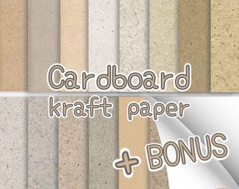 Texture di carta kraft / Motivi di cartone senza soluzione di continuità (download digitale)