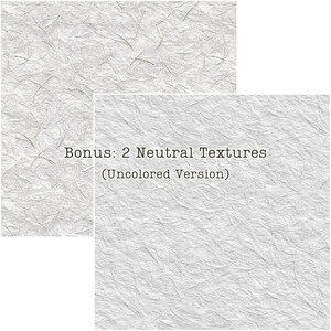 Puede incluir: Dos fondos de papel texturizados neutros en tonos blancos y grises. El fondo superior tiene una textura m&aacute;s pronunciada con l&iacute;neas finas y oscuras. El fondo inferior es una textura m&aacute;s suave y sutil. Texto: Bonus: 2 Texturas Neutras (Versi&oacute;n sin color).