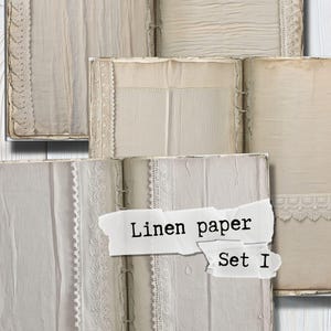 Linnen digitaal papier | Linnen blanco pagina's plakboek | Bedrukbaar papier met stoftextuur | Set-1