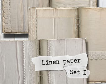 Linen Scrapbook Paper: Vintage Fabric Texture Pages (Digital Download)