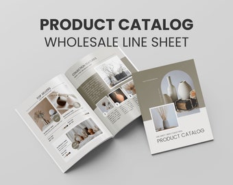 Wholesale Line Sheet Template: Editable Canva Product Catalog (US Letter)