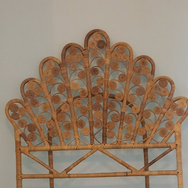 Vintage Rattan Headboard  - Single Bed. *Collection only
