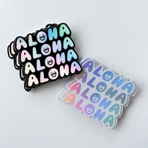 Aloha Holographic Sticker, Aloha Sticker, Hawaii Sticker, Holographic Sticker, Aloha Thank You Sticker, Aloha Decal, Hawaii Decal