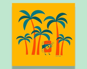 Cantando Spam Musubi Art Poster, Spam Musubi, Hawaii Art, Hawaii Poster Print, Hawaiian Art