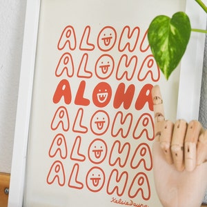 Cartel de arte de Aloha, cartel de arte de bolsa de agradecimiento, cartel de Aloha, impresión de Aloha, impresión de arte de Hawaii, impresión de póster de Hawaii, arte hawaiano imagen 7