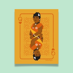 Queen Liliʻuokalani Poster, Queen Liliʻuokalani Playing Card Poster, Hawaii Art, Hawaii, Hawaiian Art, Hawaii Poster