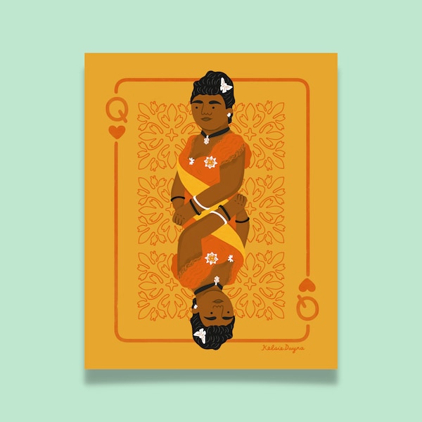 Königin Liliʻuokalani Poster, Königin Liliʻuokalani Spielkarten Poster, Hawaii Kunst, Hawaii, Hawaiian Art, Hawaii Poster