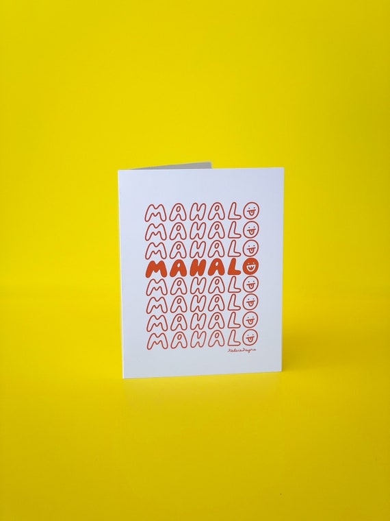 Mahalo Greeting Card, Thank you Greeting Card, Hawaiian Greeting Card, Mahalo, Hawaii Card, Thank You Card