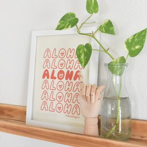 Cartel de arte de Aloha, cartel de arte de bolsa de agradecimiento, cartel de Aloha, impresión de Aloha, impresión de arte de Hawaii, impresión de póster de Hawaii, arte hawaiano imagen 8