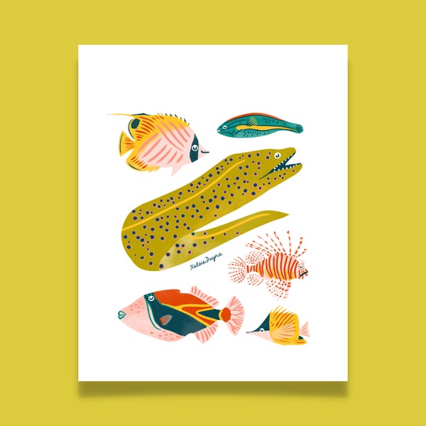 Hawaiianischer Fisch Art Print, Hawaii Art, Marine Life Art, Fish Print, Hawaii Poster, Ocean Friends Art Print