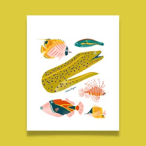 Hawaiian Fish Art Print, Hawaii Art, Marine Life Art, Fish Print, Hawaii Poster, Ocean Friends Art Print