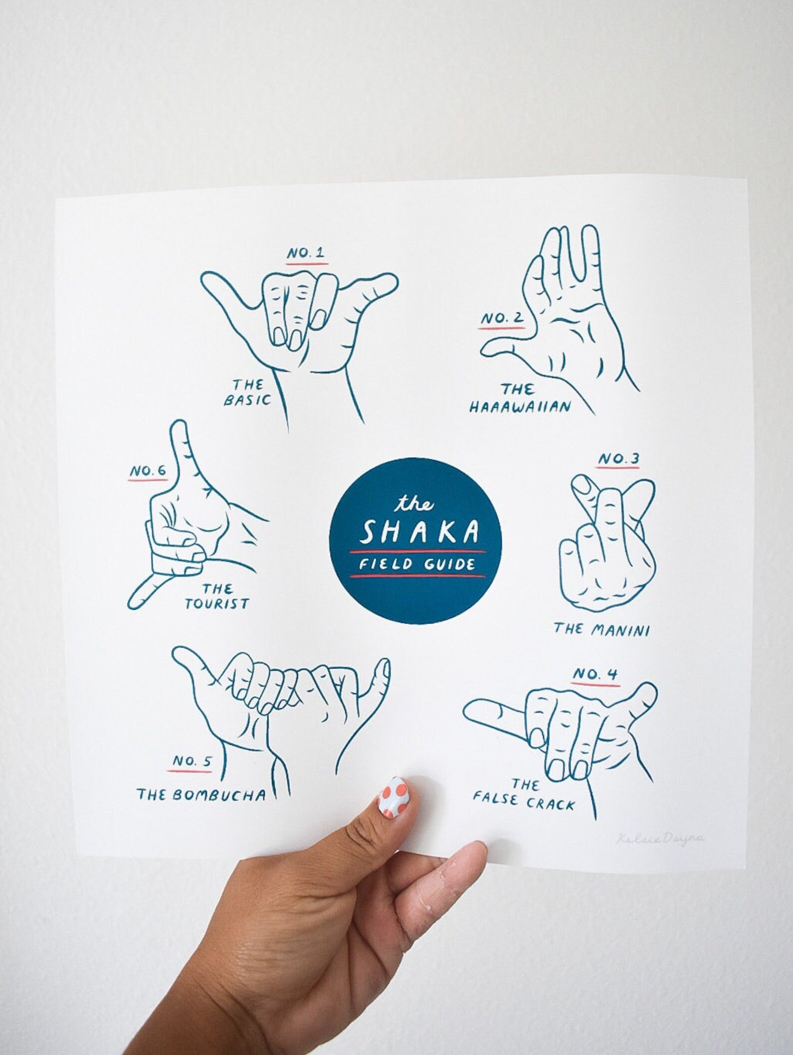 Shaka Field Guide Poster, Shaka Poster, Hawaii Shaka Poster, Hawaii