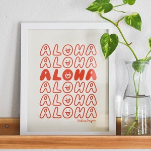 Cartel de arte de Aloha, cartel de arte de bolsa de agradecimiento, cartel de Aloha, impresión de Aloha, impresión de arte de Hawaii, impresión de póster de Hawaii, arte hawaiano imagen 6