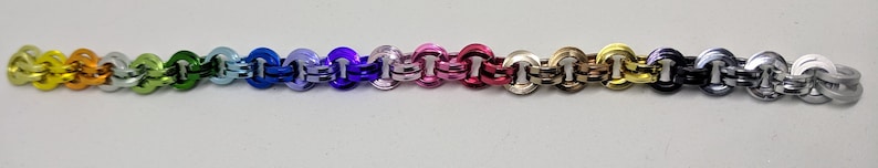 Black IceGreen Byzantine Square Chainmail Bracelet