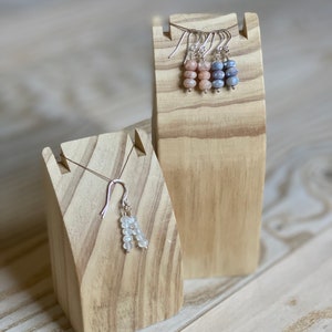 June Birthstone, Moonstone Stack Earrings With Sterling Silver Earwires, Rainbow Moonstone, Pink Moonstone, Purple Moonstone