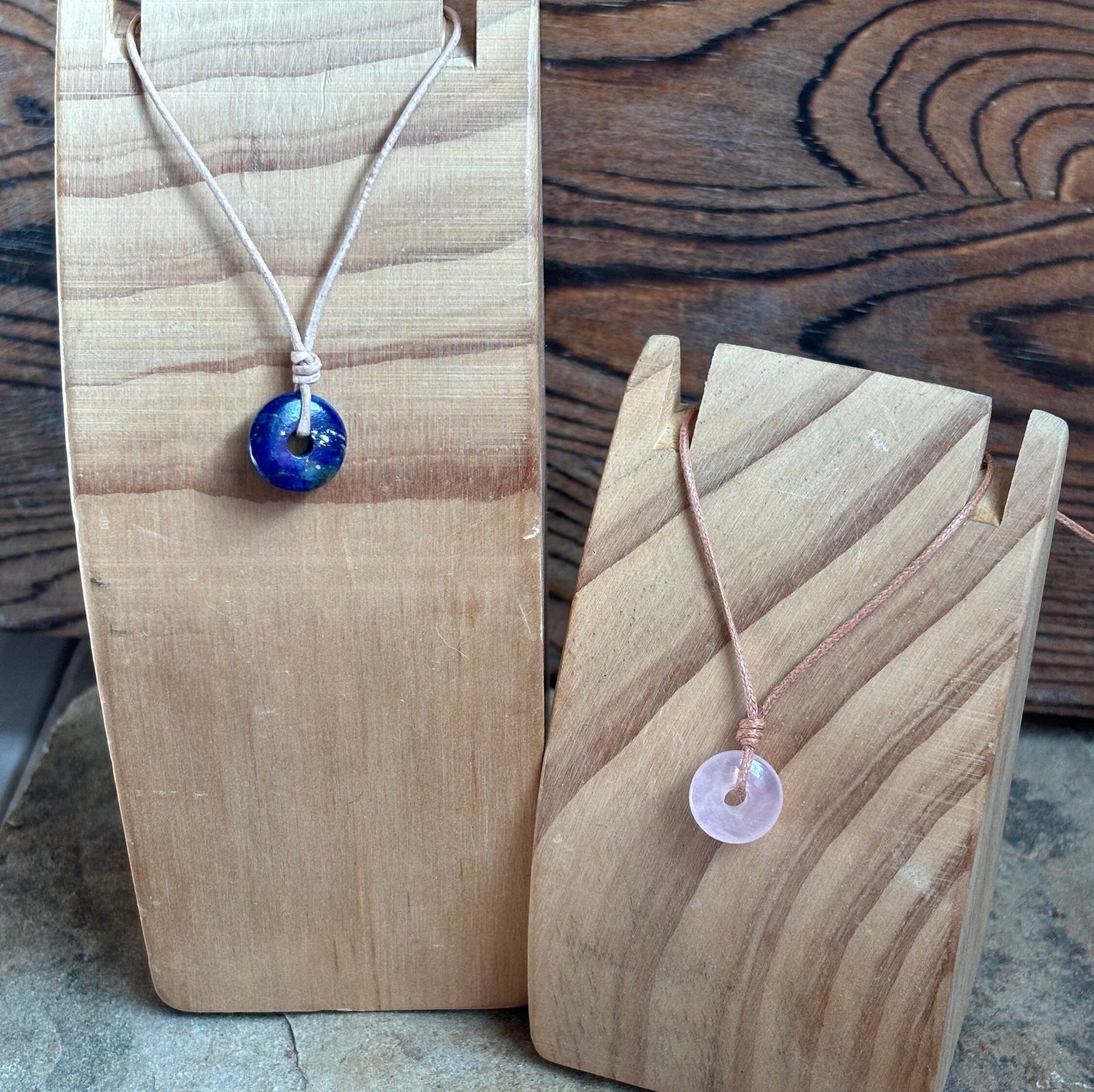 Sunstone Donut Pendant, 30mm Gemstone With A Soft Cotton Ribbon - Perfect For Layering