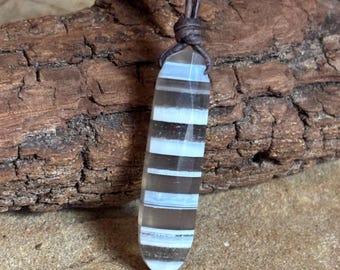 Natural Oregon Blue Bolder Opal Necklace, Minimalist, Leather Necklace, Custom Lengths, October Birthstone, Vegan Options